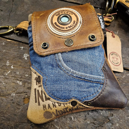 Hippers 2-zijdig jeans/bruin