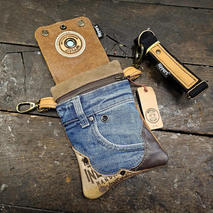 Hippers 2-zijdig jeans/bruin
