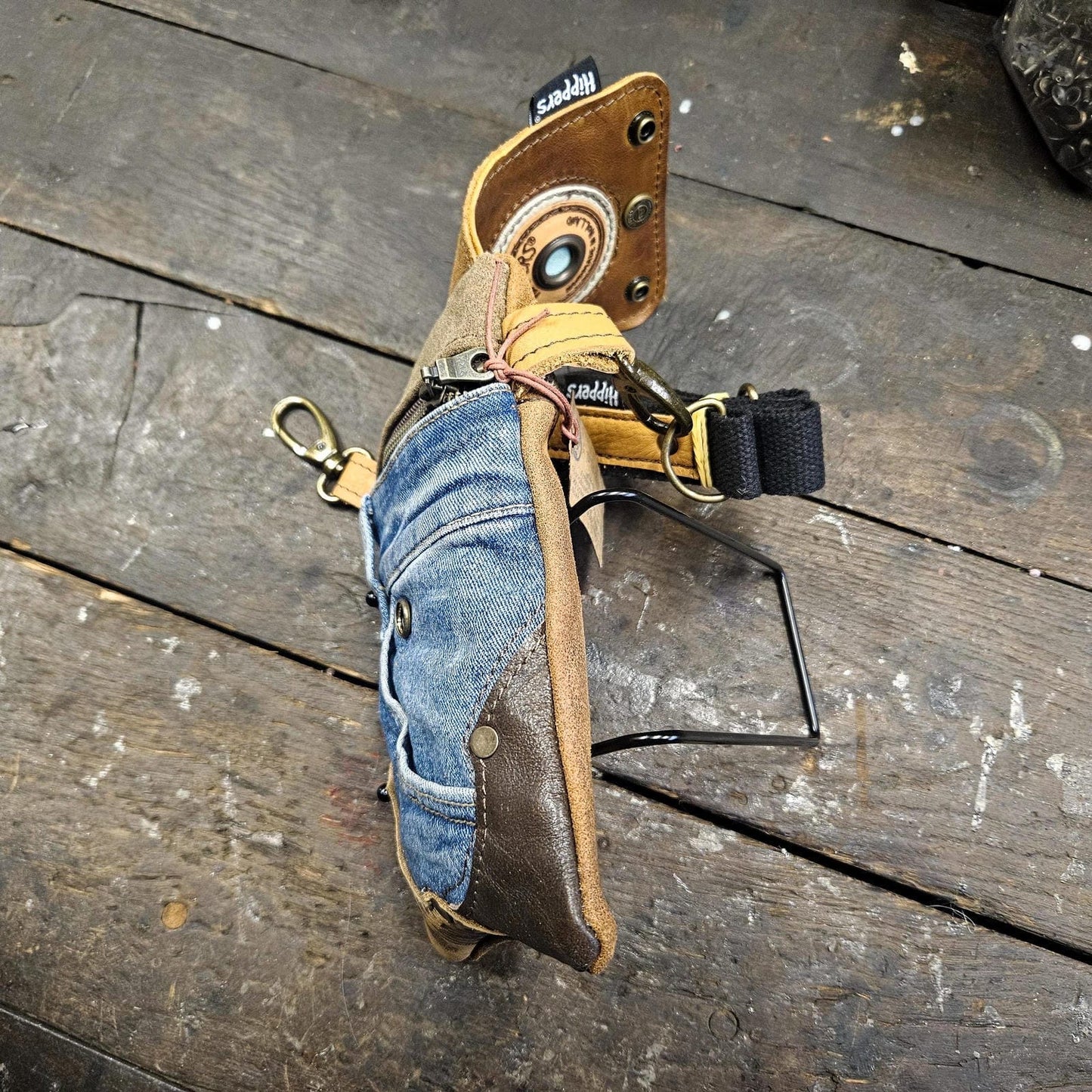 Hippers 2-zijdig jeans/bruin