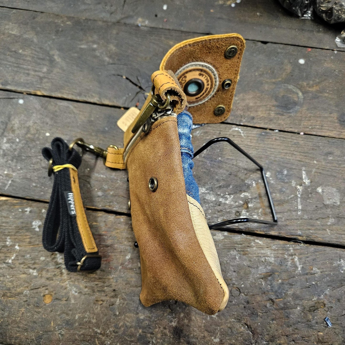 Hippers 2-zijdig jeans/bruin