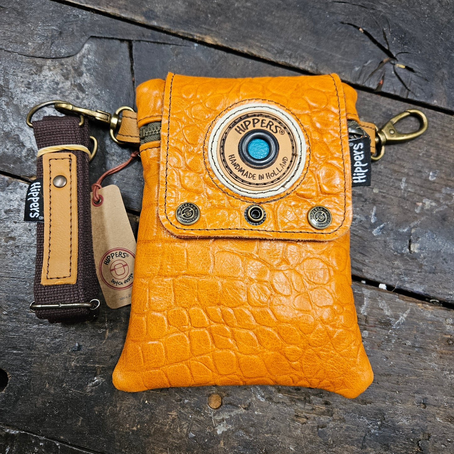 Hippers 2-zijdig vintage roze/croco oranje