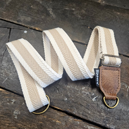 Hippers Schouderband crème beige streep 3 cm