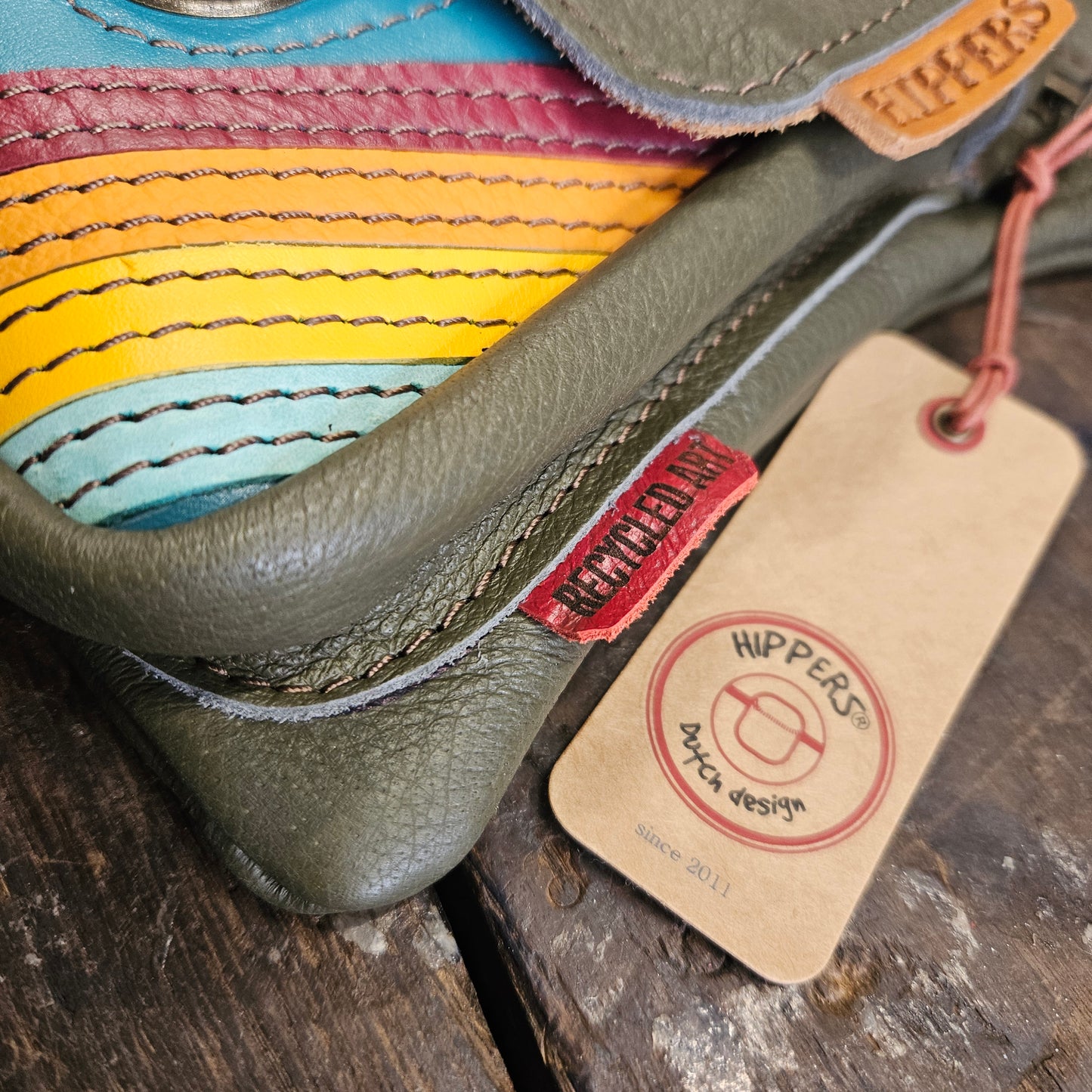 Luxe Hippers olijf vintage/aqua