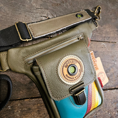 Luxe Hippers olijf vintage/aqua