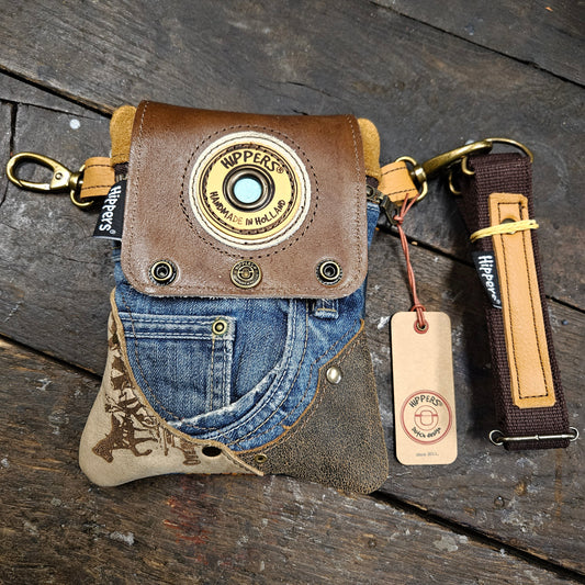 Hippers 2-zijdig jeans/petrol vintage striping