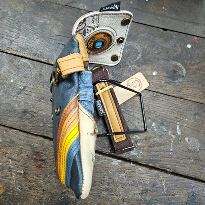 Hippers 2-zijdig jeans/petrol vintage striping