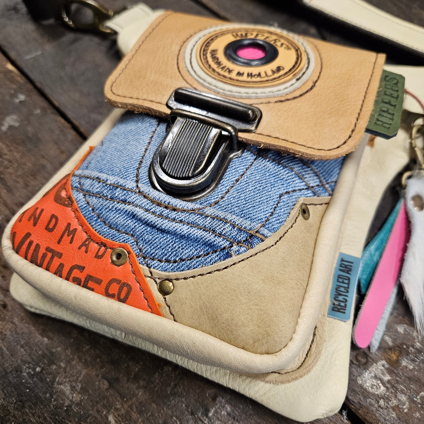 Luxe Hippers crème jeans I +tassenhanger