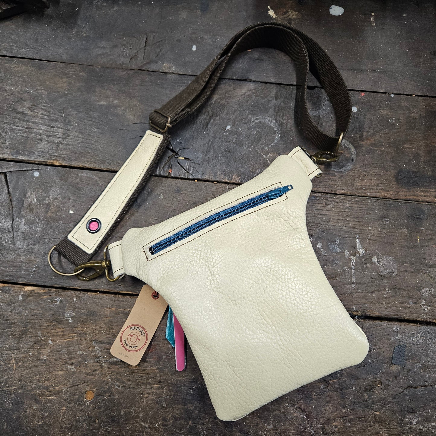 Luxe Hippers crème jeans I +tassenhanger