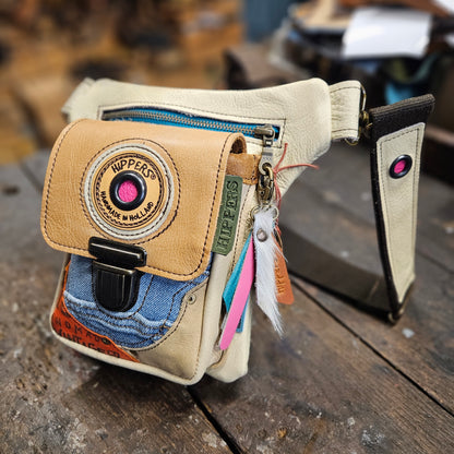 Luxe Hippers crème jeans I +tassenhanger