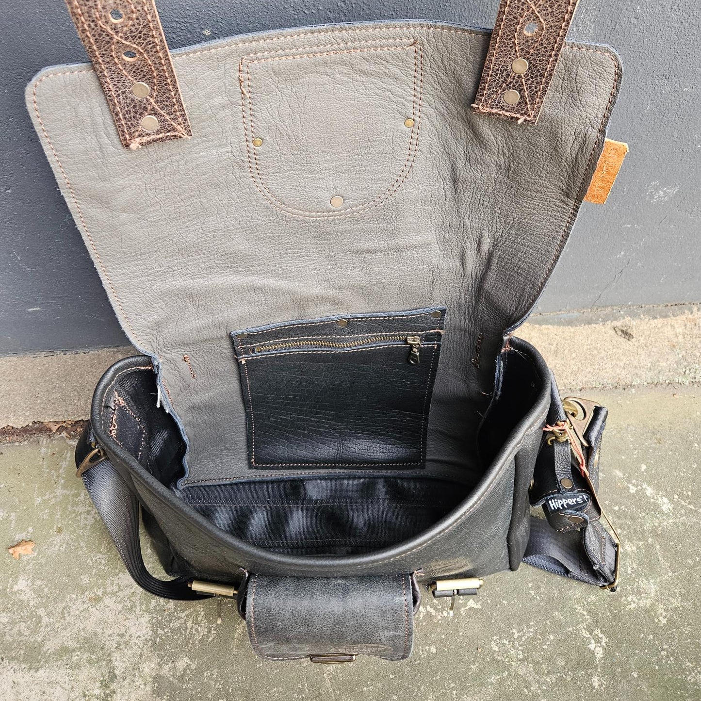 Hippers Gordeltas (laptop) Vintage zwart