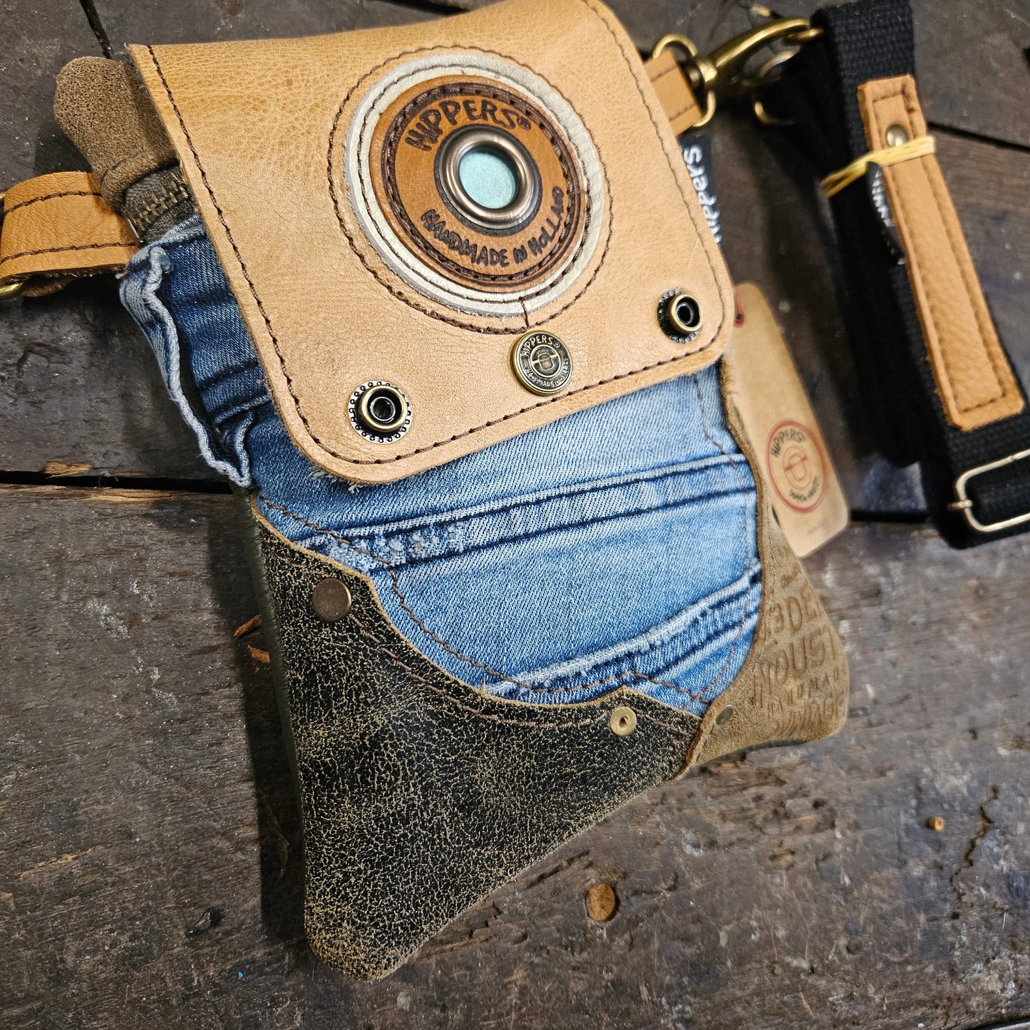 Hippers 2-zijdig jeans/groen