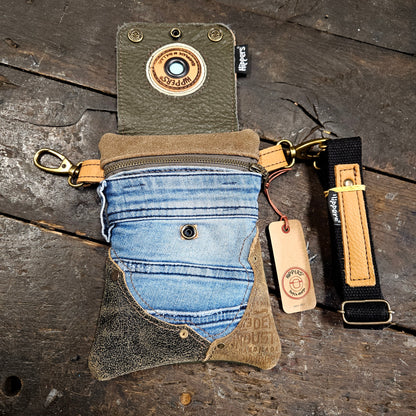 Hippers 2-zijdig jeans/groen