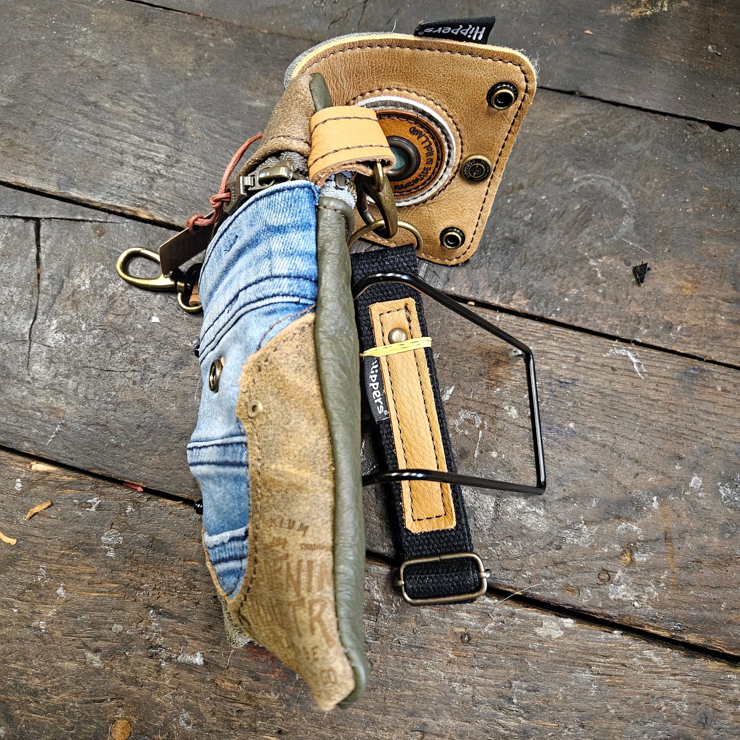 Hippers 2-zijdig jeans/groen