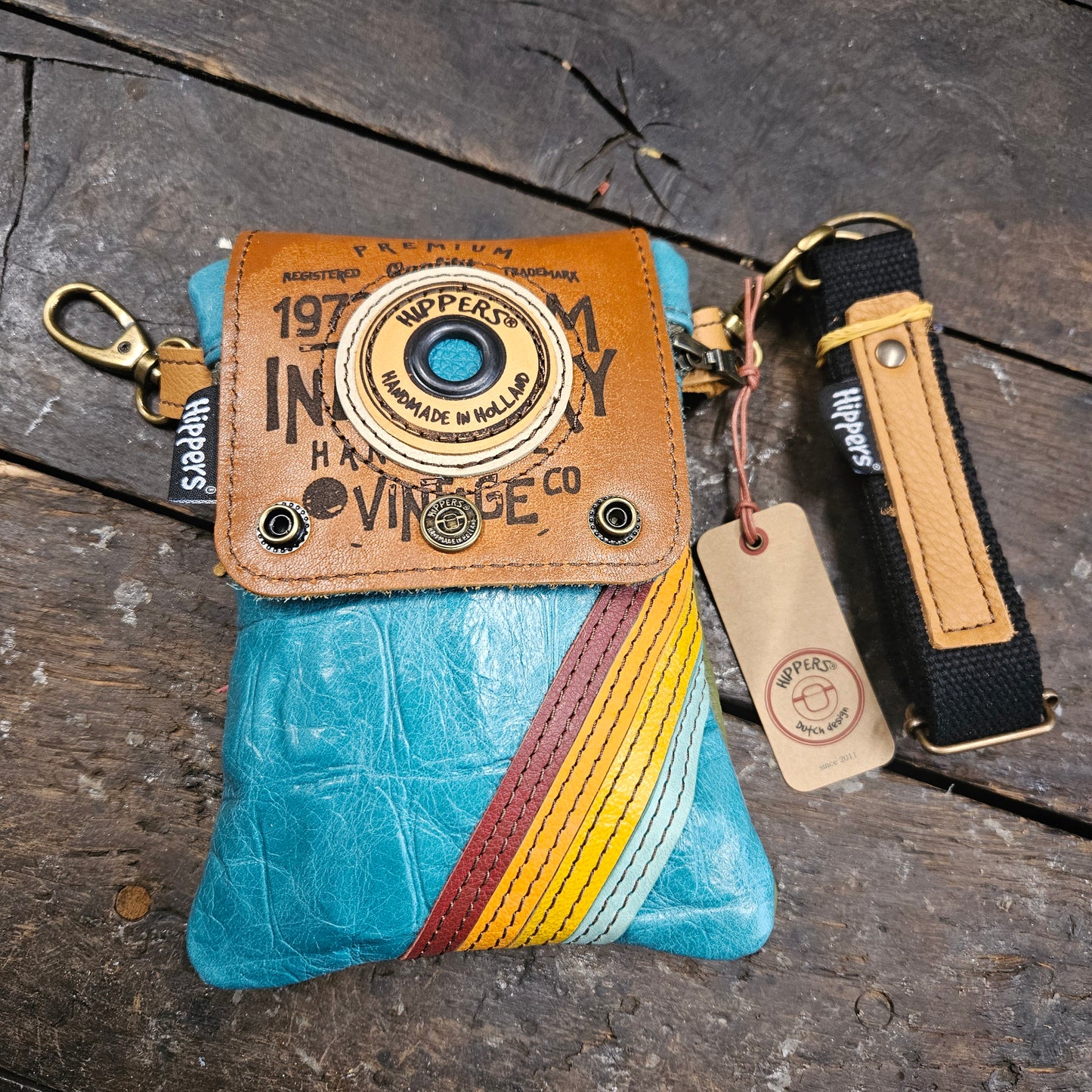 Hippers 2-zijdig vintage aqua/groen