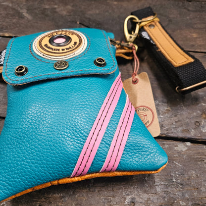 Hippers 2-zijdig vintage aqua roze/ croco oranje