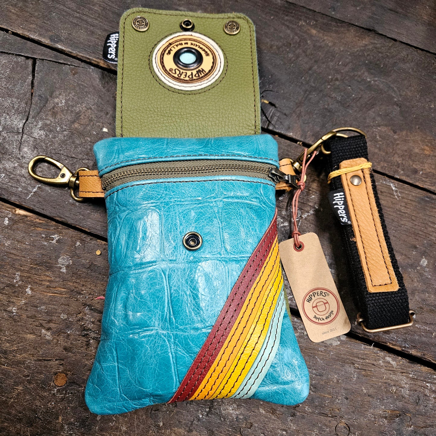 Hippers 2-zijdig vintage aqua/groen