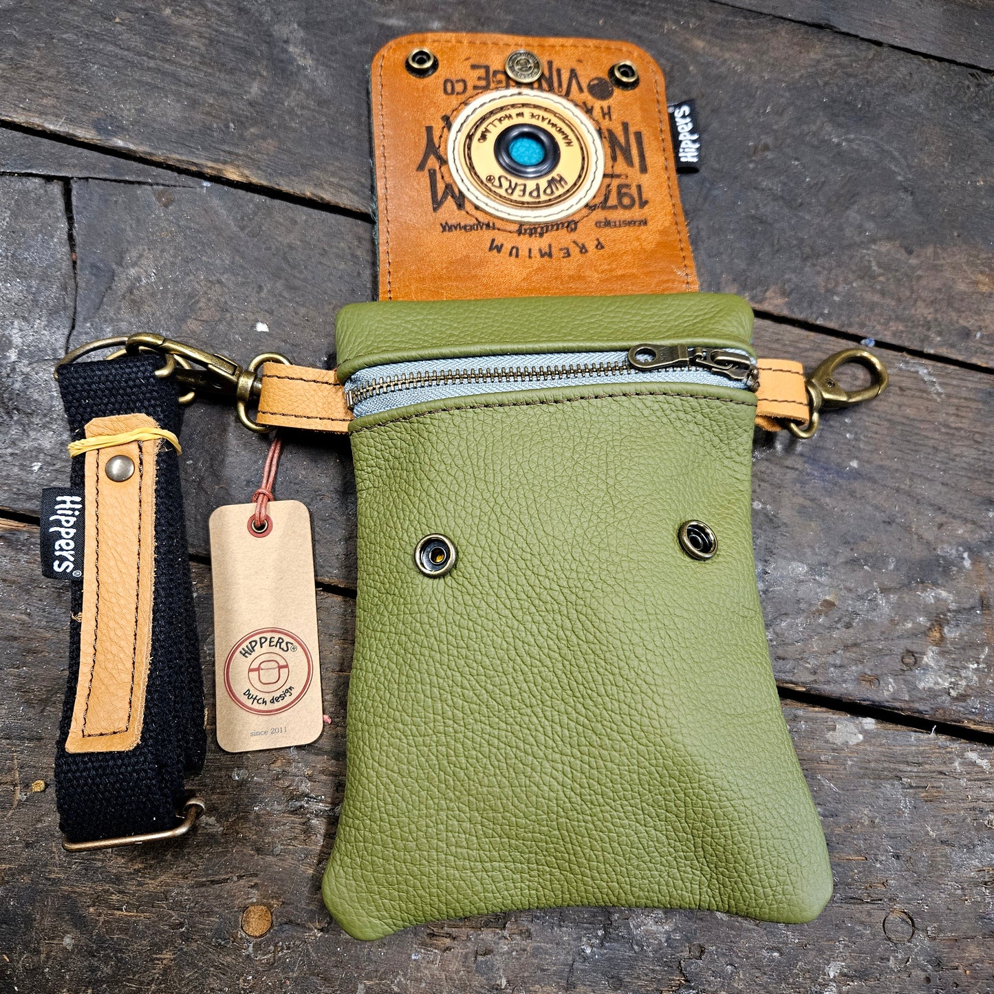 Hippers 2-zijdig vintage aqua/groen