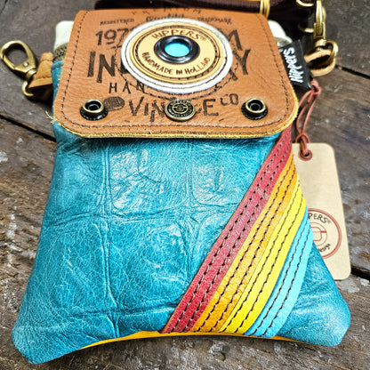 Hippers 2-zijdig vintage aqua/geel