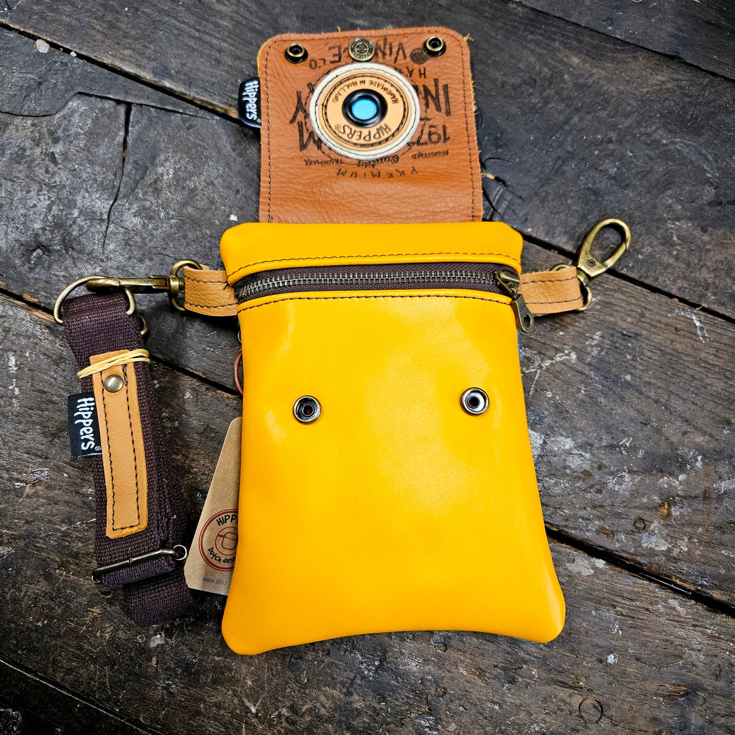 Hippers 2-zijdig vintage aqua/geel