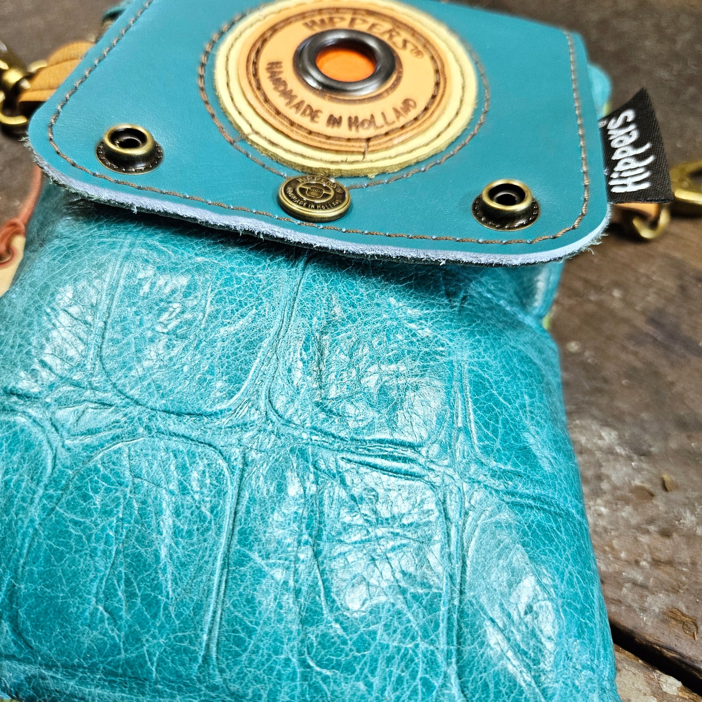 Hippers 2-zijdig aqua croco /groen