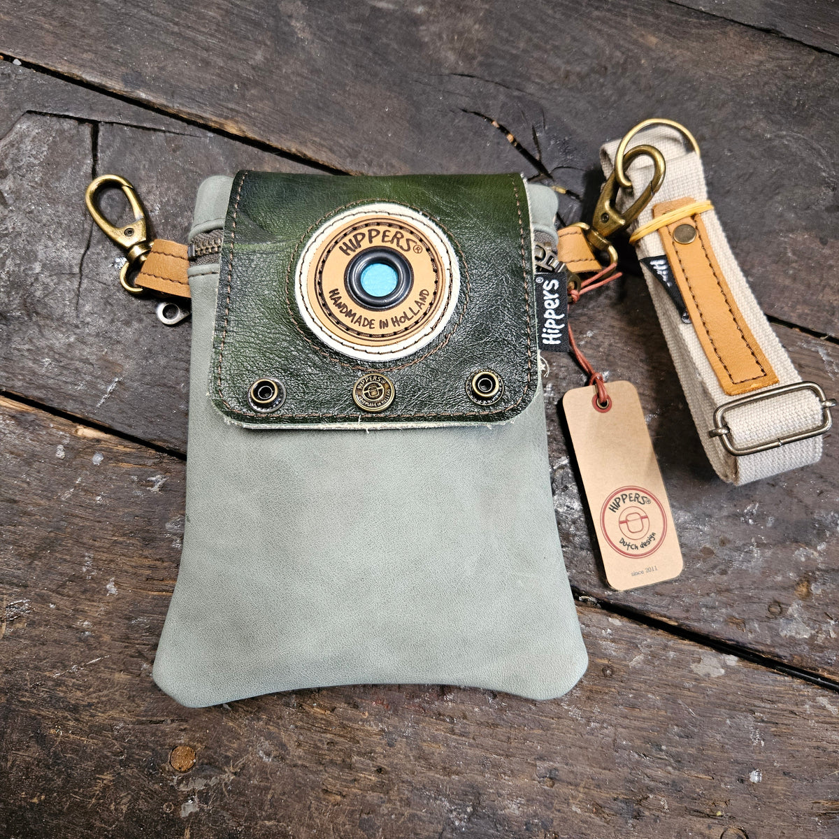 Hippers 2-zijdig vintage creme /zachtgroen
