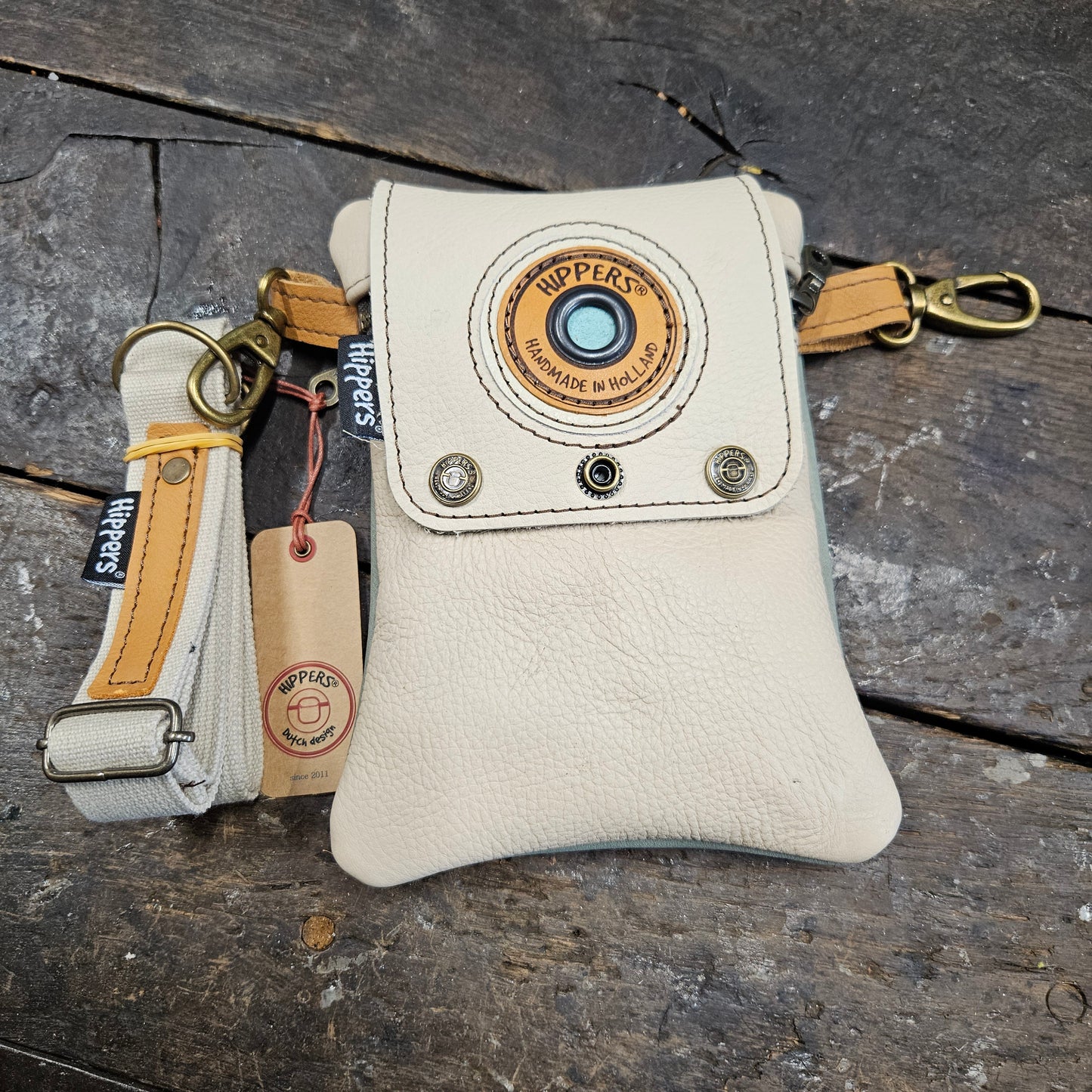 Hippers 2-zijdig vintage creme /zachtgroen