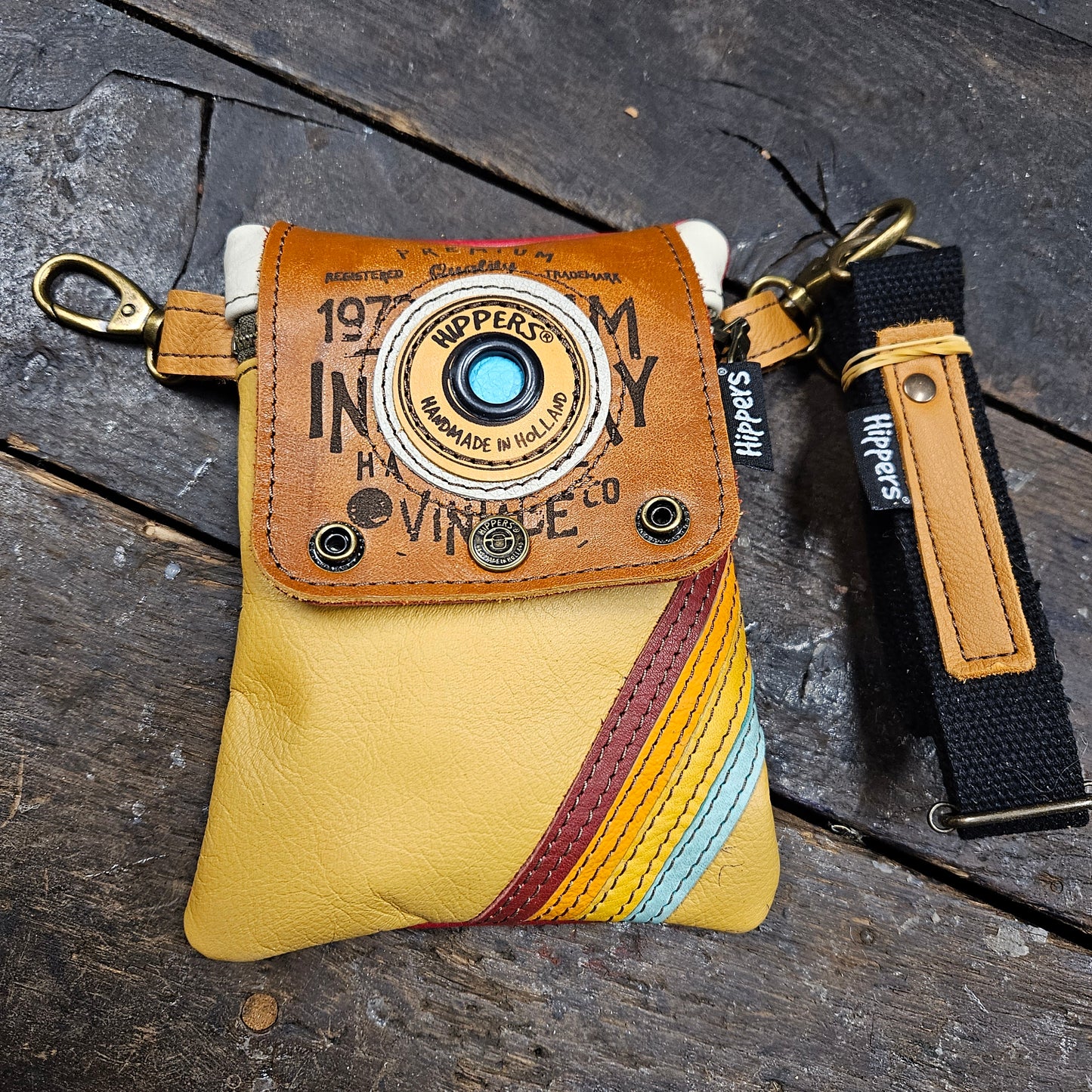 Hippers 2-zijdig vintage oker/rood