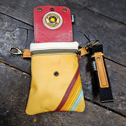 Hippers 2-zijdig vintage oker/rood