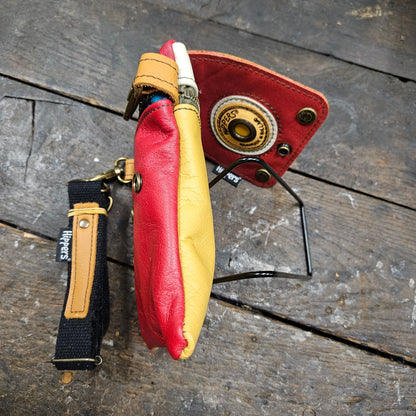 Hippers 2-zijdig vintage oker/rood