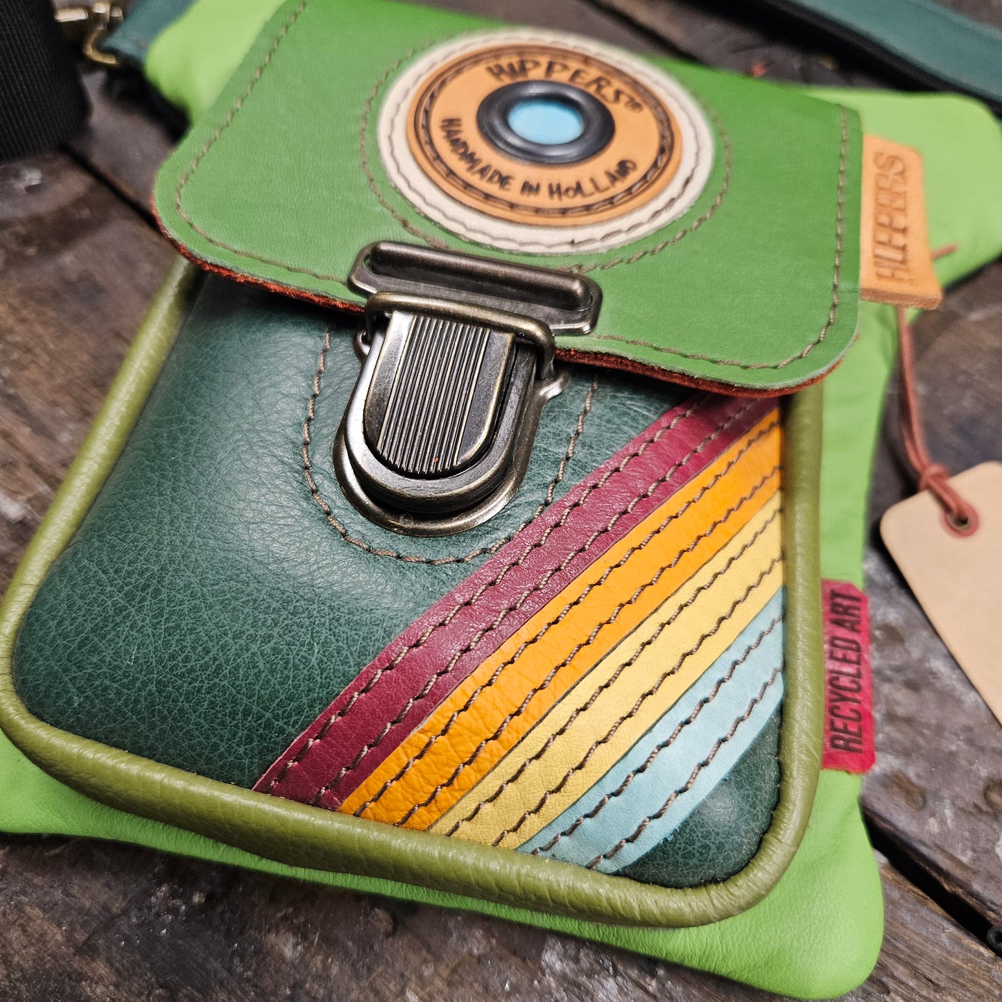 Luxe Hippers lichtgroen vintage striping