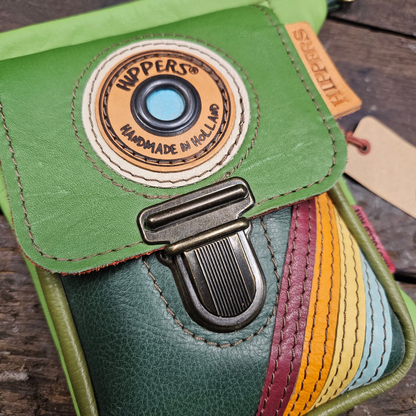 Luxe Hippers lichtgroen vintage striping