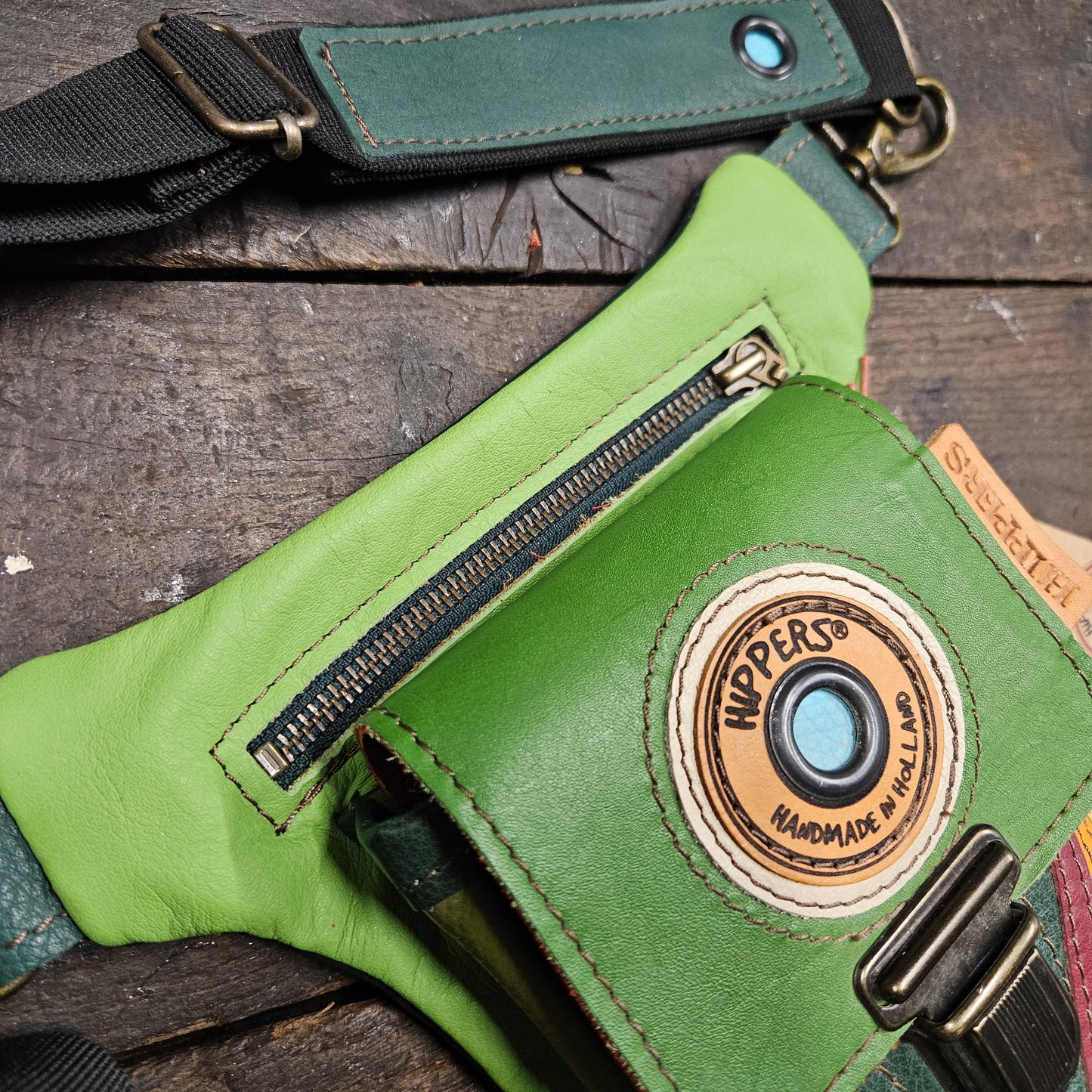 Luxe Hippers lichtgroen vintage striping