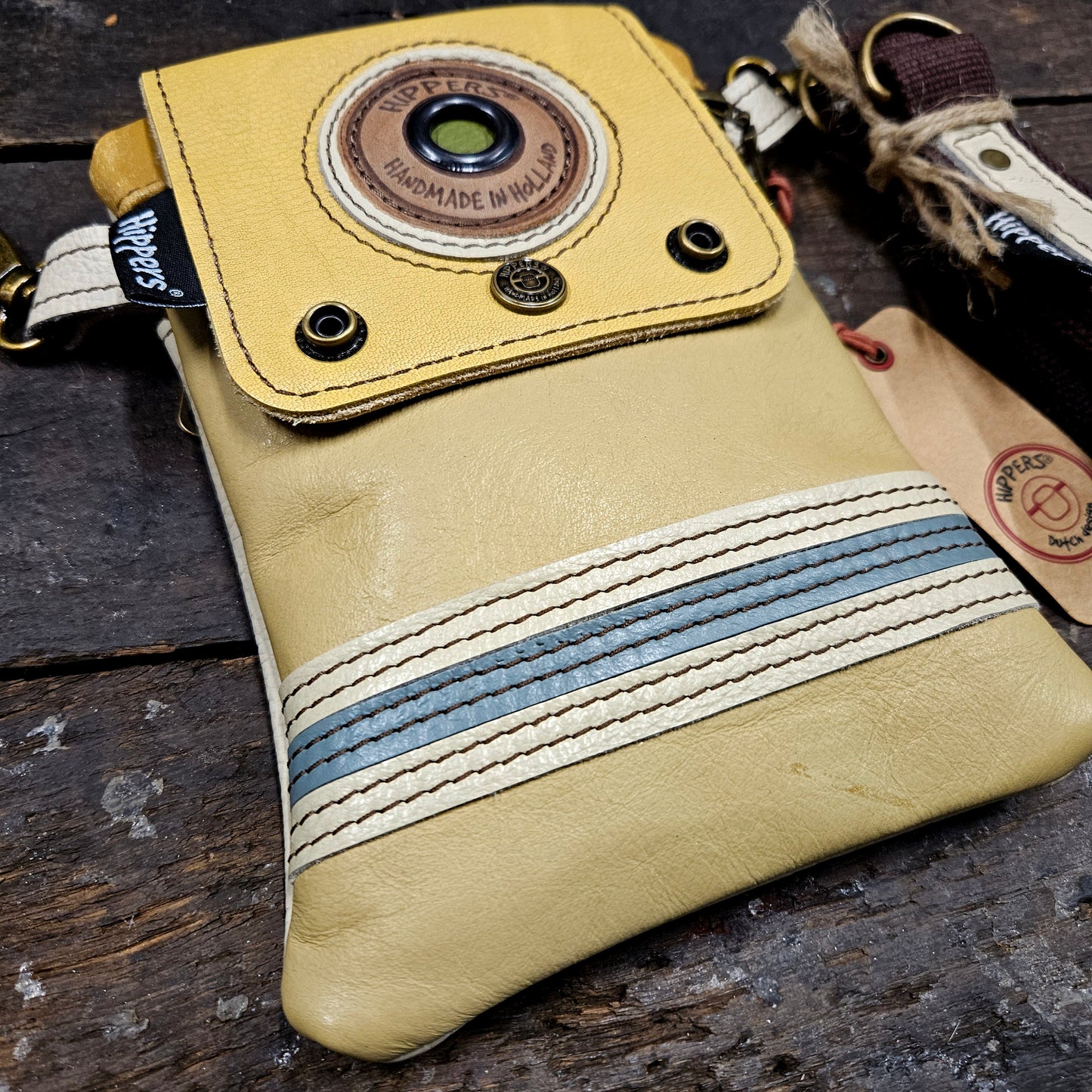 Hippers 2-zijdig vintage creme geel/ creme