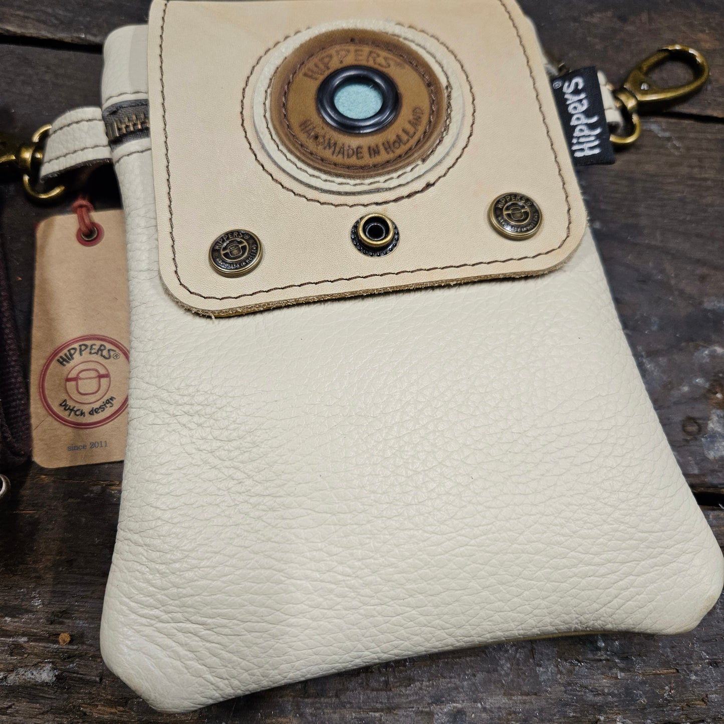 Hippers 2-zijdig vintage creme geel/ creme