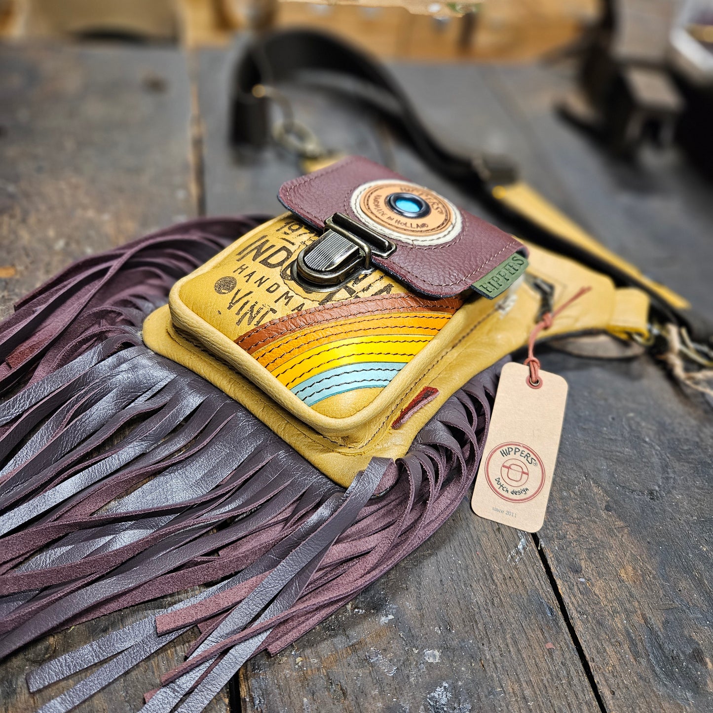 Luxe Hippers oker vintage franje