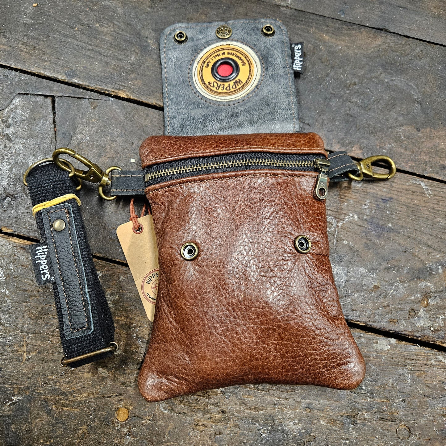 Hippers 2-zijdig jeans grijs/bruin