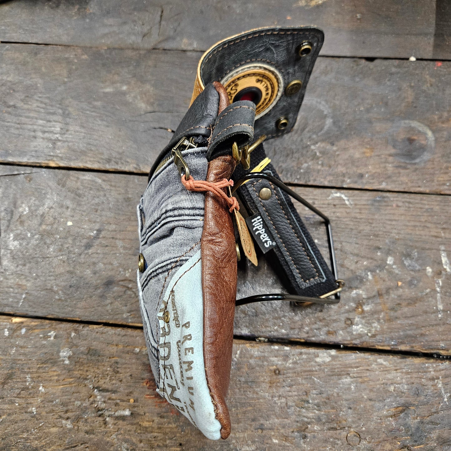 Hippers 2-zijdig jeans grijs/bruin