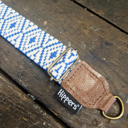 Hippers Schouderband blauw grafisch 4 cm