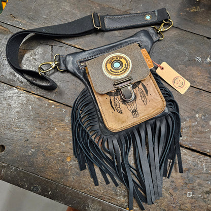 Luxe Hippers zwart Ibiza skull franje