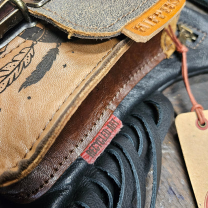Luxe Hippers zwart Ibiza skull franje