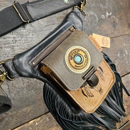 Luxe Hippers zwart Ibiza skull franje