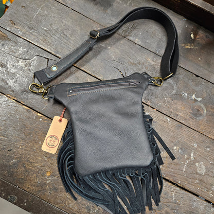 Luxe Hippers zwart Ibiza skull franje