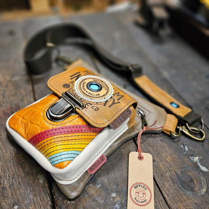Luxe Hippers vintage bruin/oranje striping