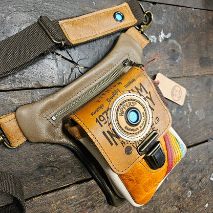 Luxe Hippers vintage bruin/oranje striping