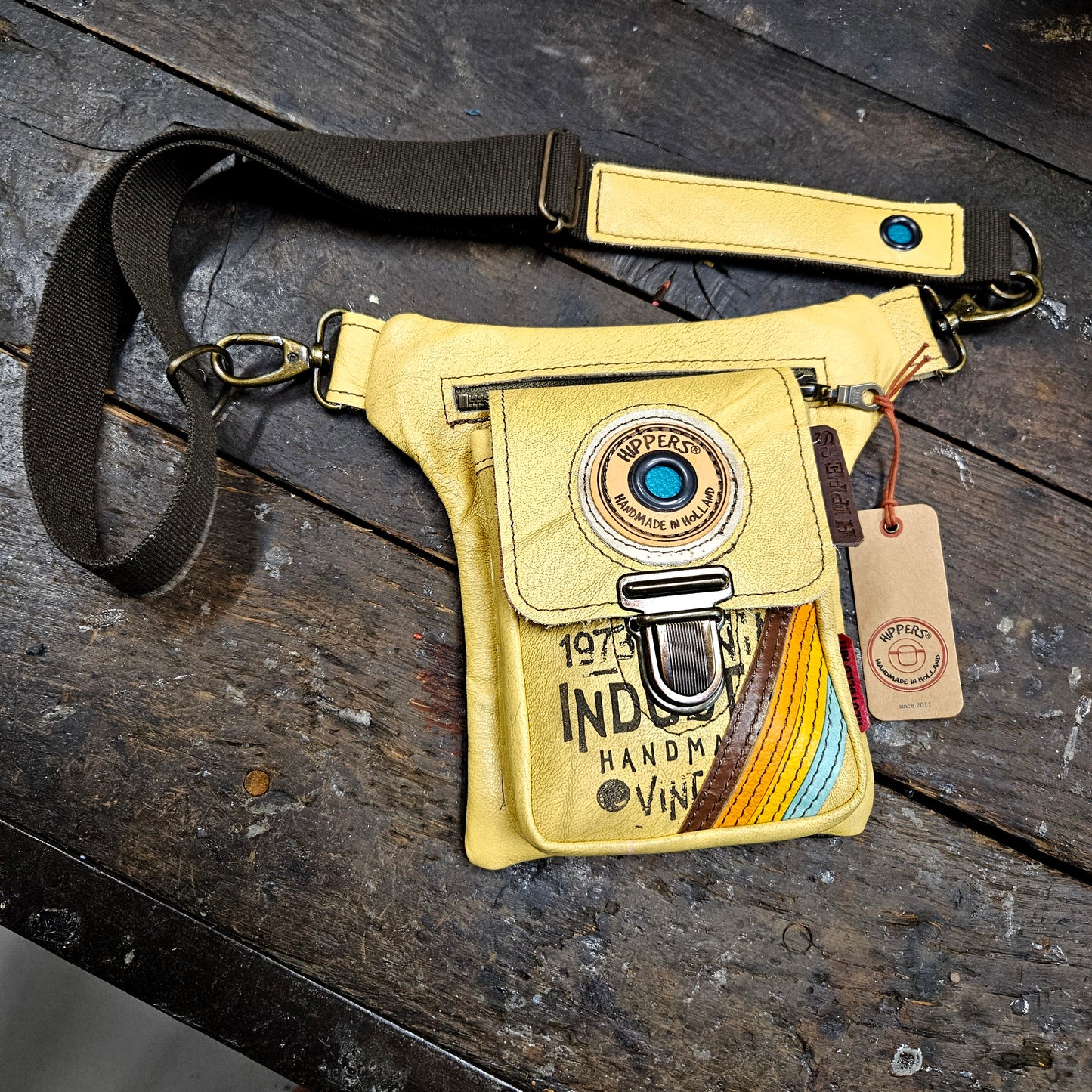 Luxe Hippers lichtgeel vintage striping