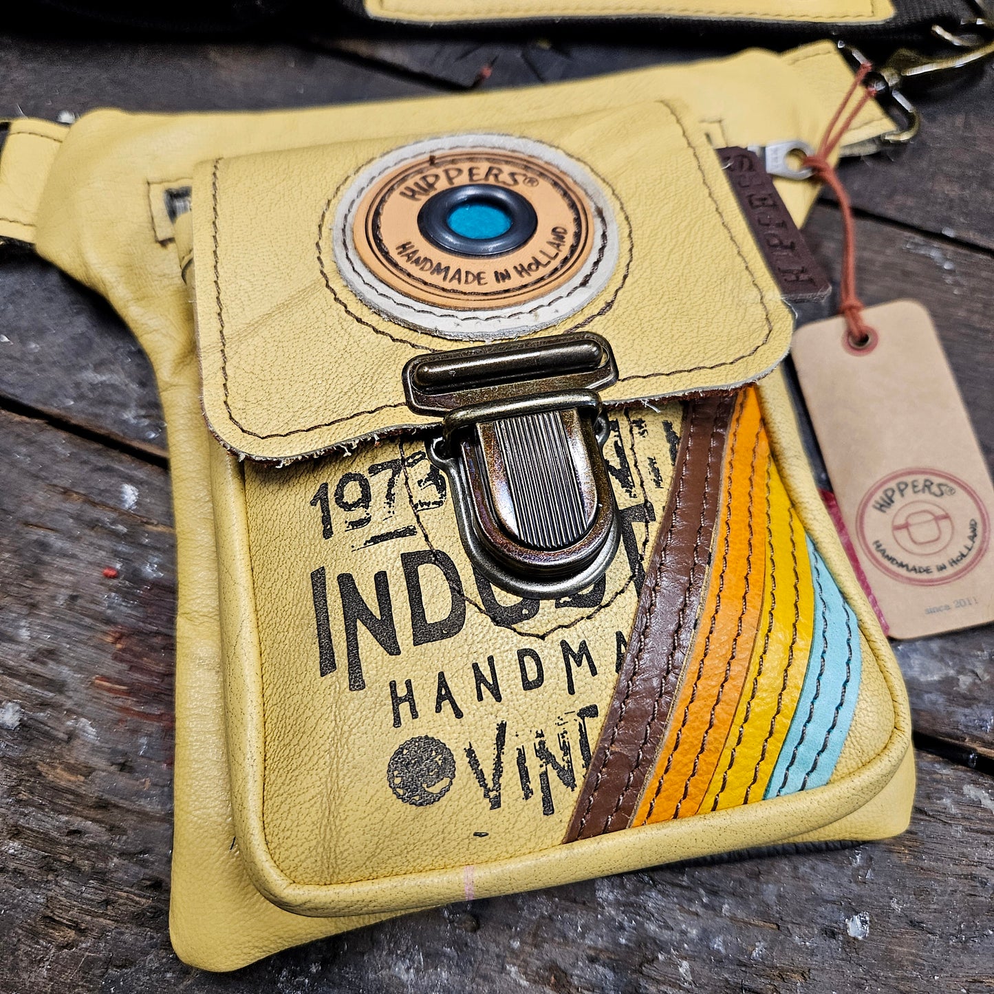 Luxe Hippers lichtgeel vintage striping