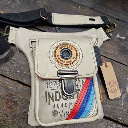 Luxe Hippers oud creme vintage striping blauw rood