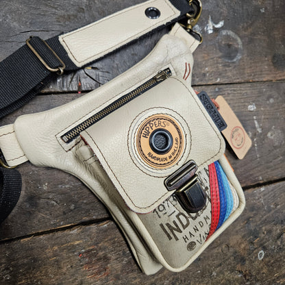 Luxe Hippers oud creme vintage striping blauw rood