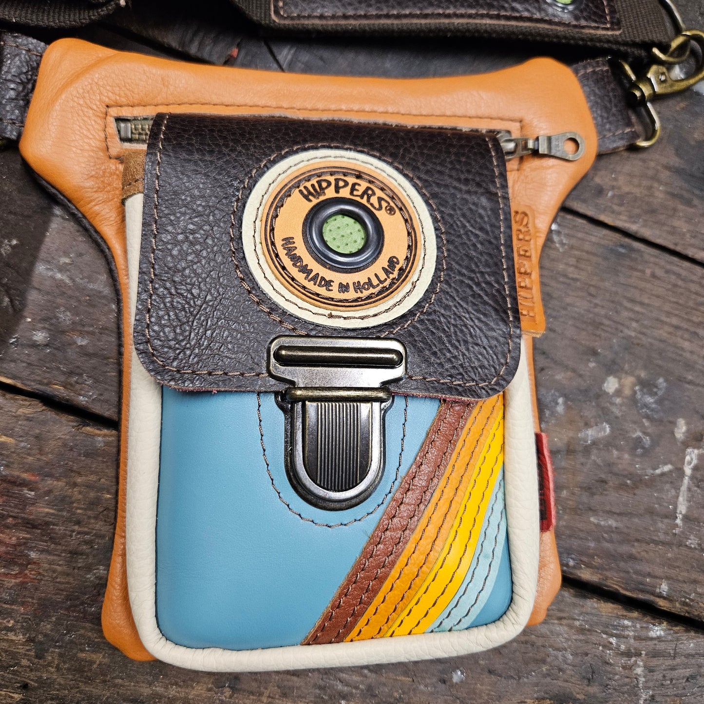 Luxe Hippers vintage oranje/aqua
