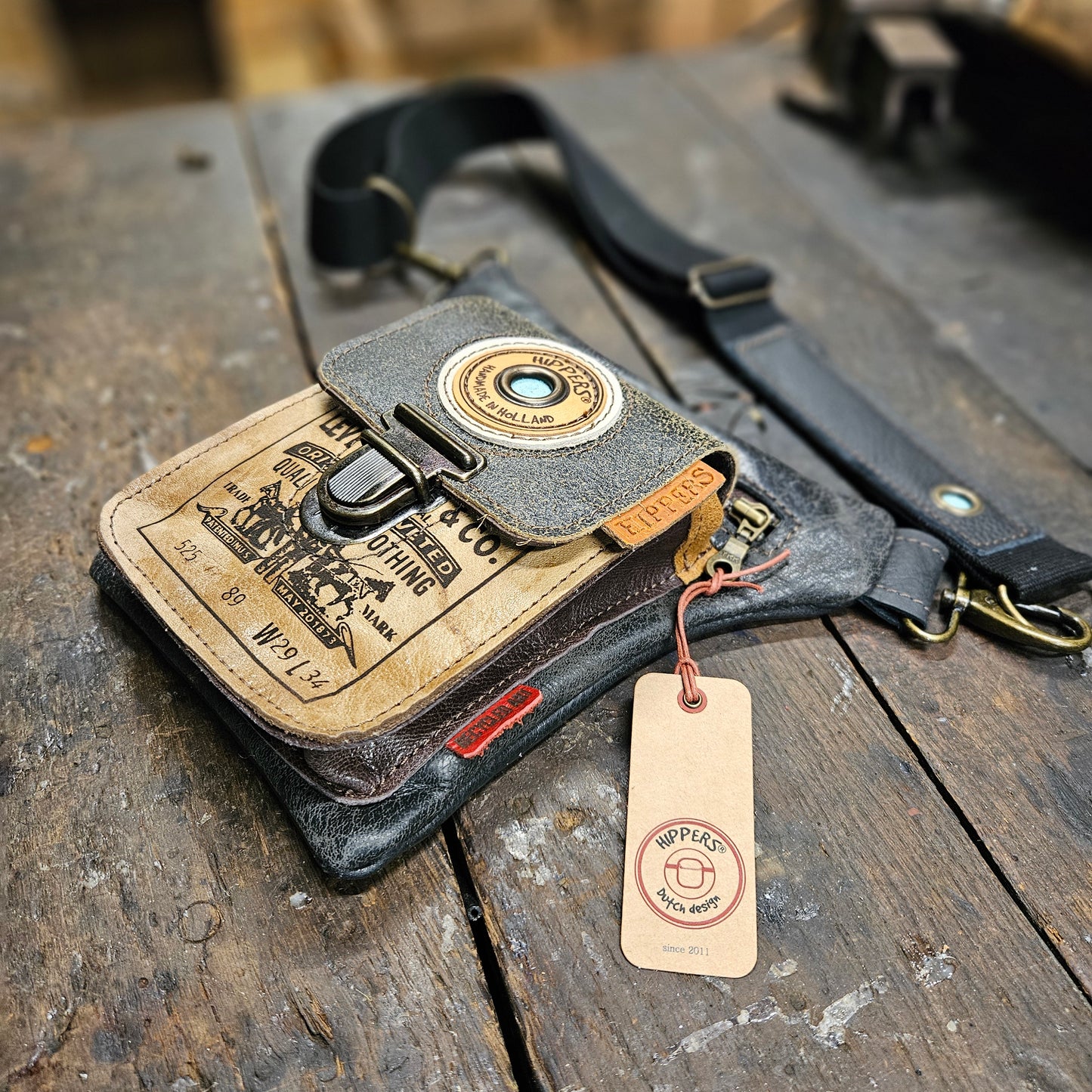 Luxe Hippers zwart bruin vintage II